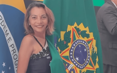Luciene Nunes, representou os trabalhadores na cerimônia de Enfrentamento ao Feminicídio