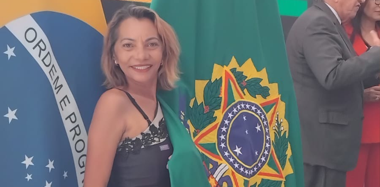 Luciene Nunes, representou os trabalhadores na cerimônia de Enfrentamento ao Feminicídio